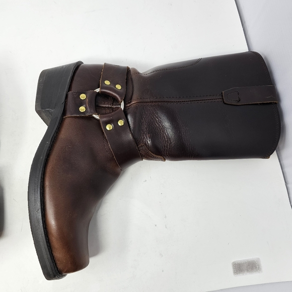 Durango Engineer Harness Boots Size 8.5 EE Square Toe Biker Brown Leather DB514. - Picture 10 of 15